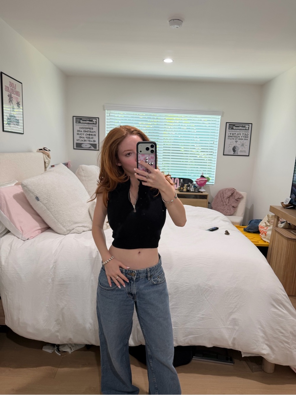 wild fable Black Sleeveless Zip-Front Crop Top
